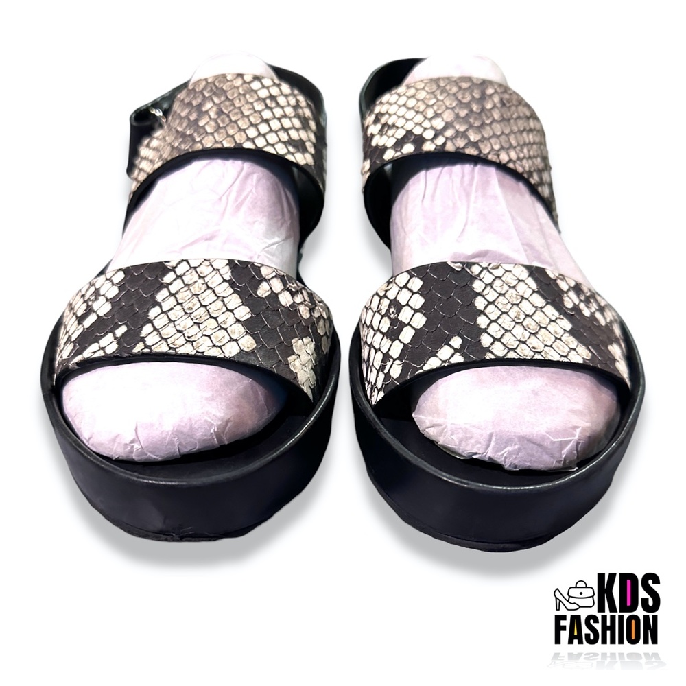 Vince "Marett" Snake-Embossed Platform Sandals Sz… - image 3